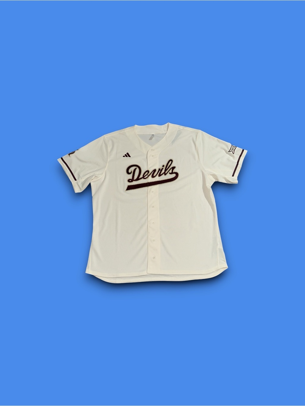 ASU Arizona State Sun Devils NCAA Adidas baseball jersey cream men’s 3XL